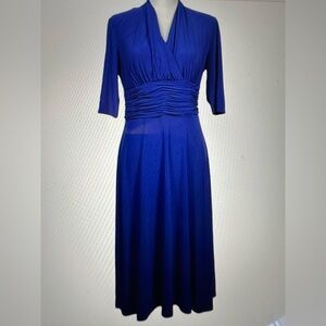 Women’s Dress, Jones Studio, Blue V-Neck Dress, Size 10